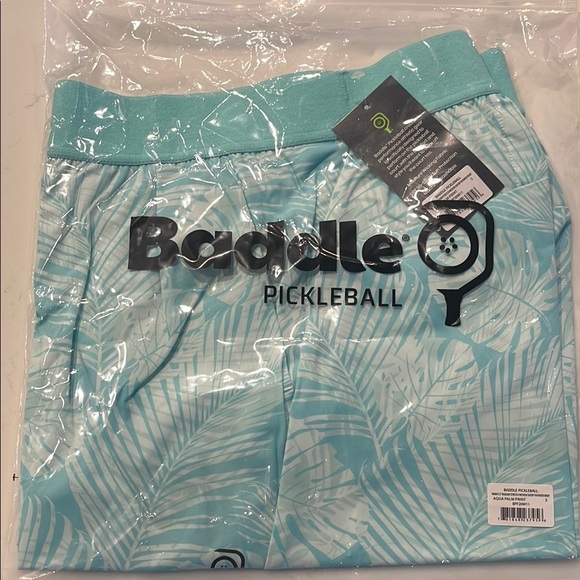 Baddle Pickleball Tropical Shorts - Aqua - Picture 1 of 4